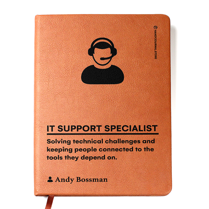 Customized Premium Leather Journal for IT Support Specialists