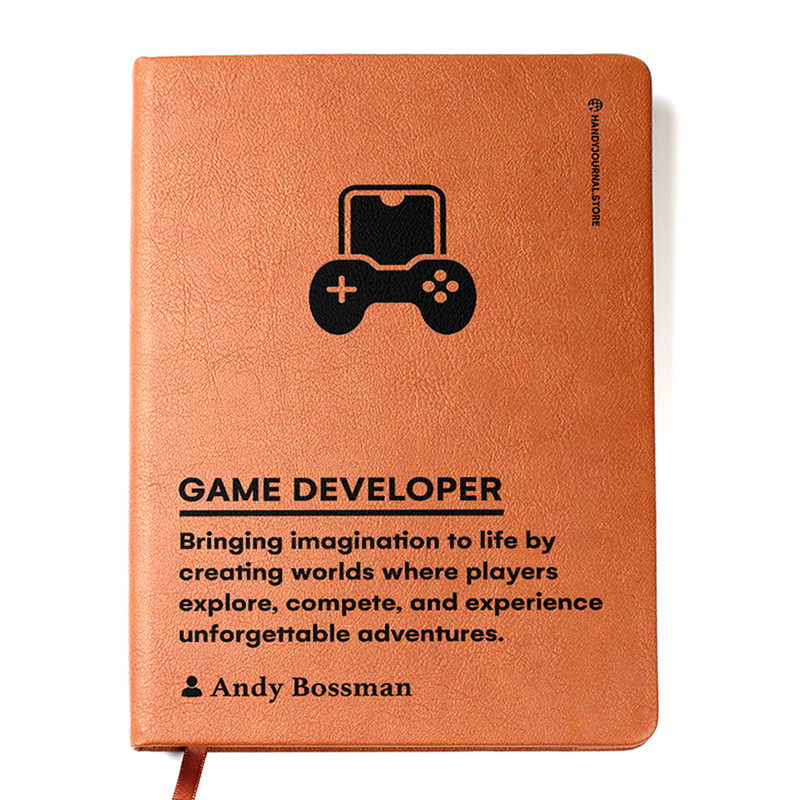 Customized Premium Leather Journal for Game Developers