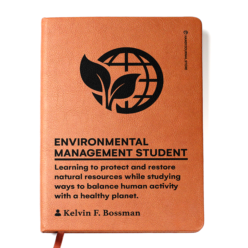 Customized Premium Leather Journal for Environmental Management Students