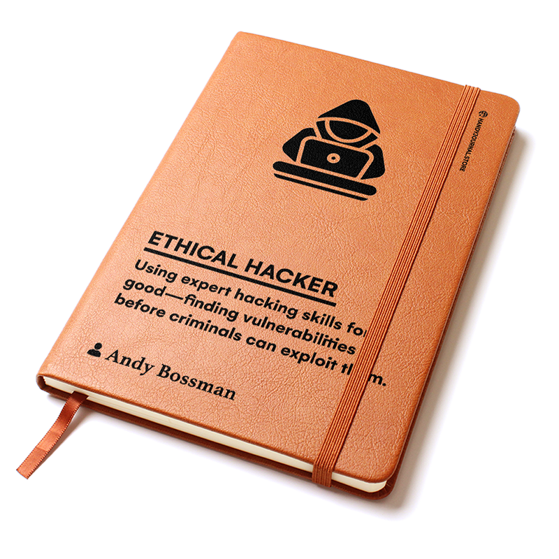 Pic 2 copy Customized Premium Leather Journal for Ethical Hackers - Image 3