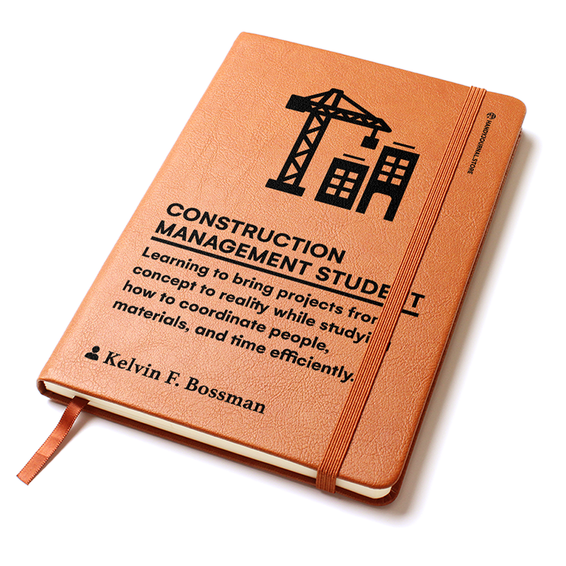 Pic 2 copy Customized Premium Leather Journal for Construction Management Students - Image 3