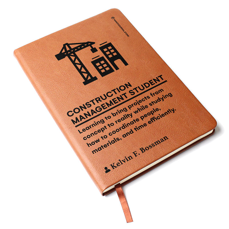Pic 3 copy Customized Premium Leather Journal for Construction Management Students - Image 4