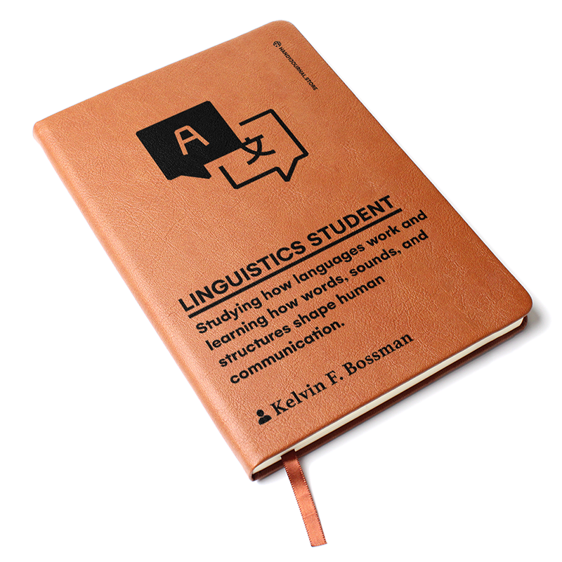 Pic 3 copy Customized Premium Leather Journal for Linguistics Students - Image 4