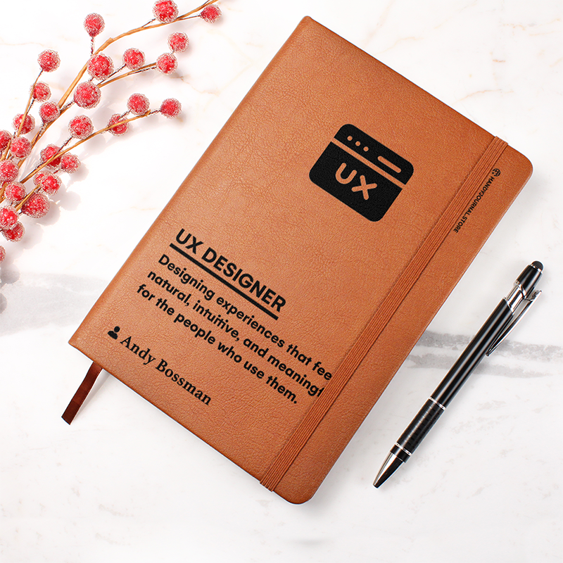 Pic 4 copy Customized Premium Leather Journal for UX Designers - Image 5