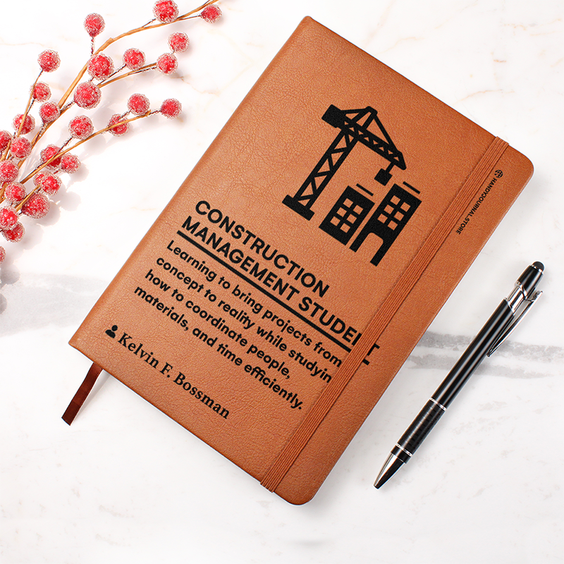 Pic 4 copy Customized Premium Leather Journal for Construction Management Students - Image 5