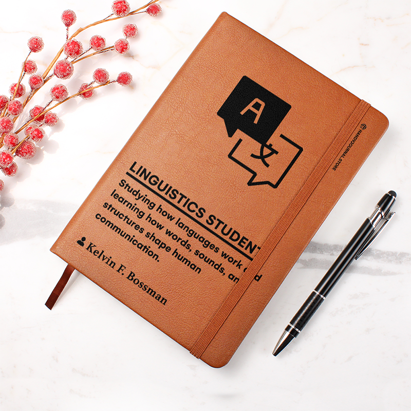 Pic 4 copy Customized Premium Leather Journal for Linguistics Students - Image 5