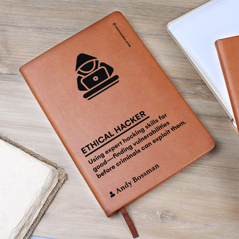 Pic 5 copy Customized Premium Leather Journal for Ethical Hackers - Image 6