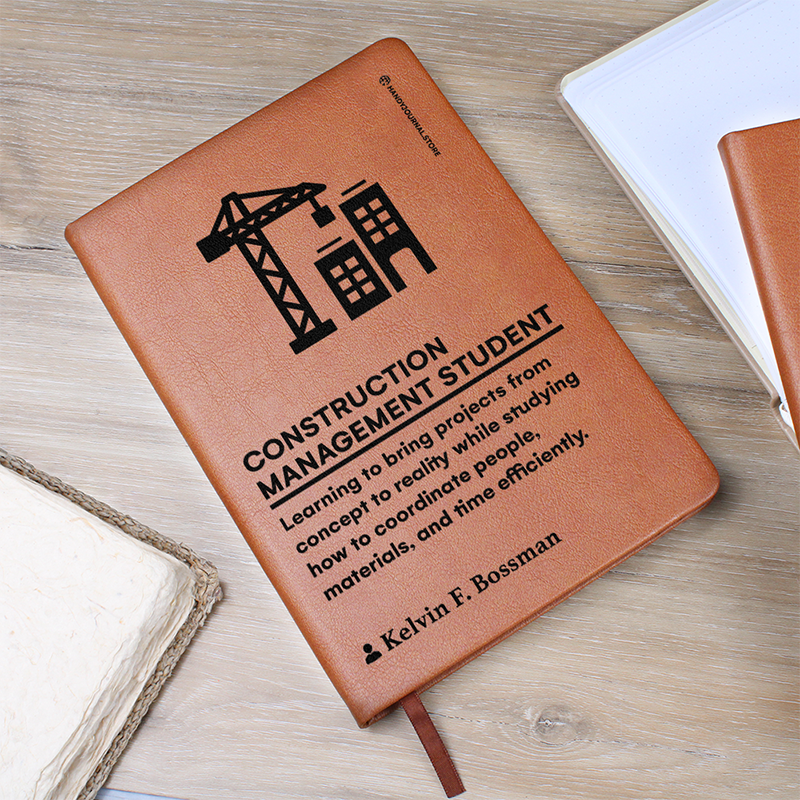 Pic 5 copy Customized Premium Leather Journal for Construction Management Students - Image 6