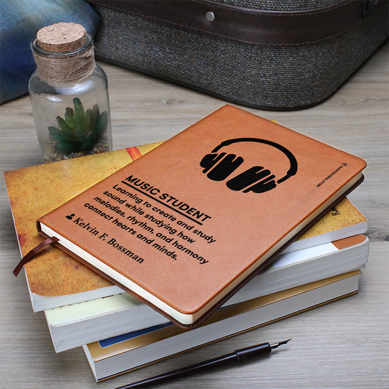 Pic 7 copy Customized Premium Leather Journal for Music Students - Image 8